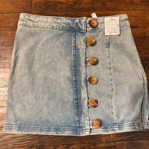 Free People Jean mini skirt size 0 NWT